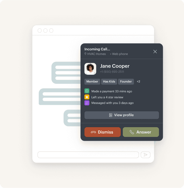 Call and text customers from wherever you are.